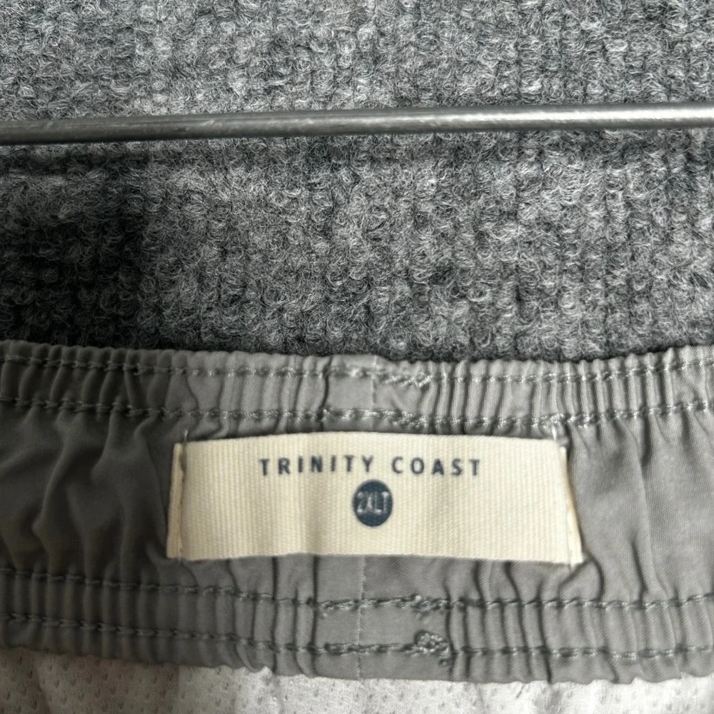 Trinity Coast Mens 2XLT Grey Black Colorblock Swim Trunks Board Shorts